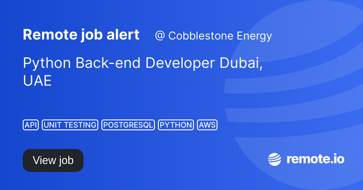 Python Back-end Developer | remote.io