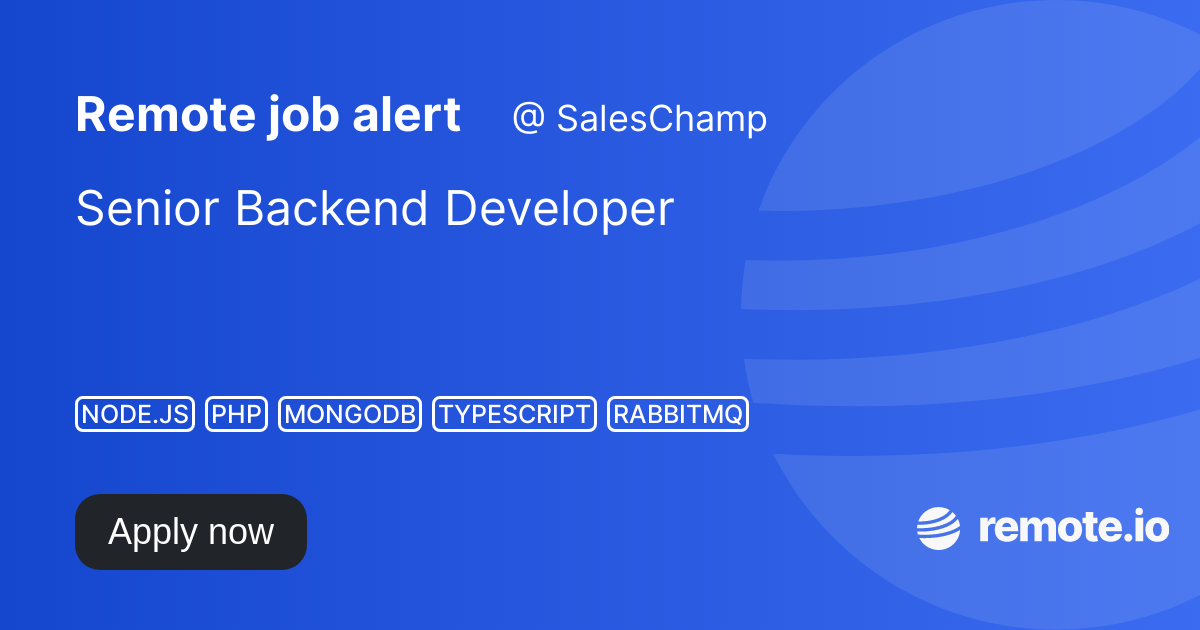 Senior Backend Developer | remote.io
