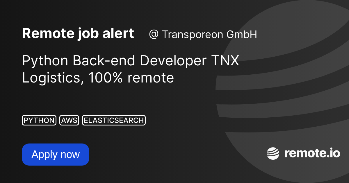 Python Back-end Developer | remote.io