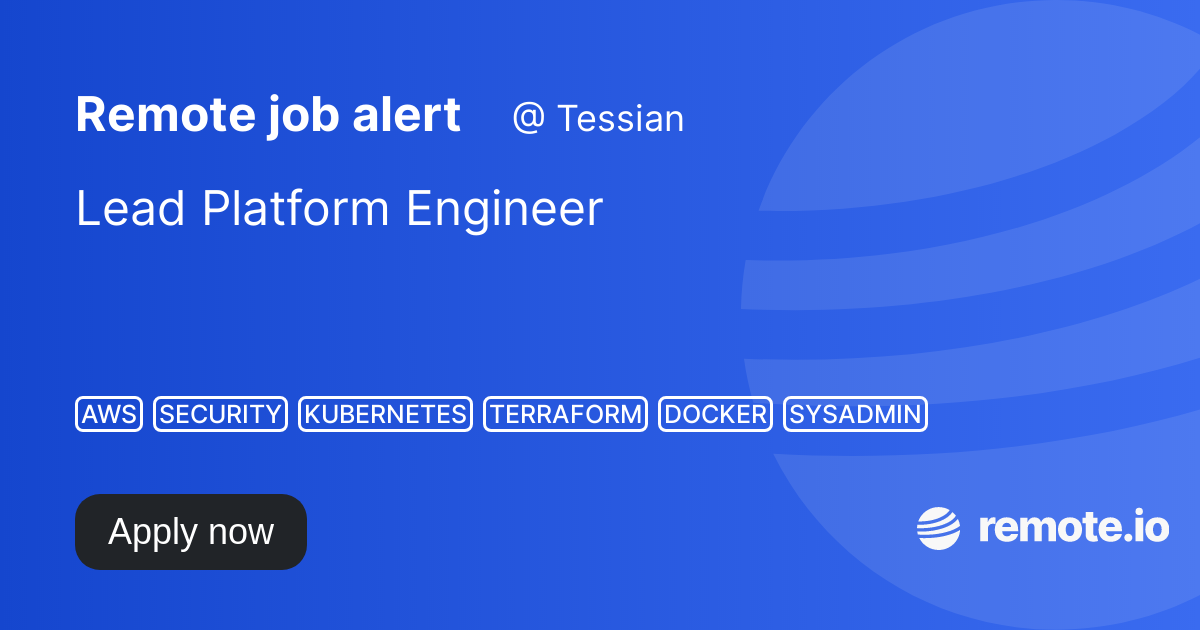 Lead Platform Engineer remote.io