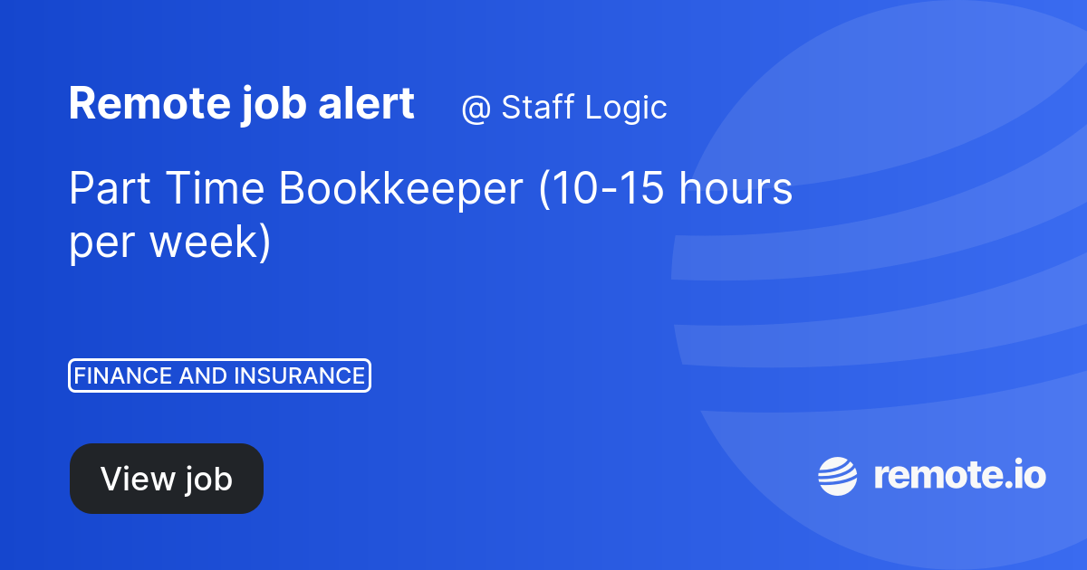 Part Time Bookkeeper (1015 hours per week) remote.io