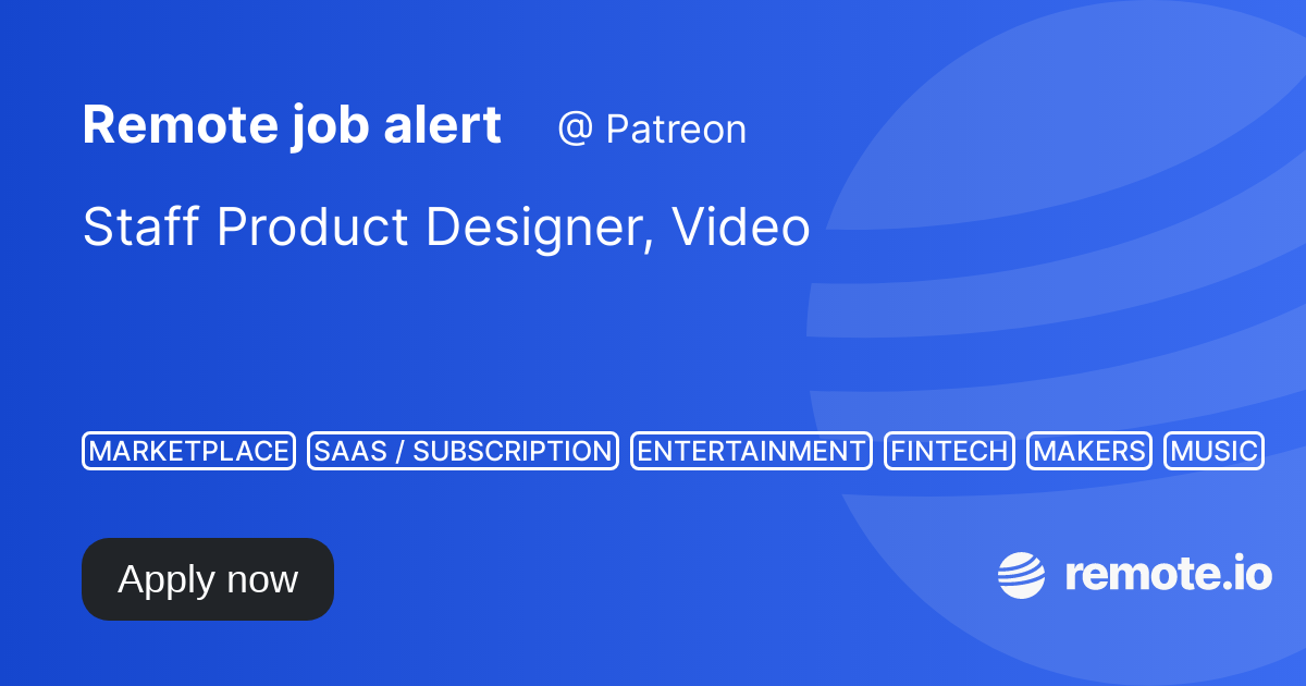Staff Product Designer, Video remote.io