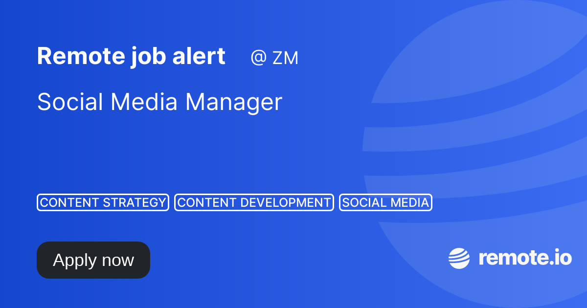 Social Media Manager remote.io
