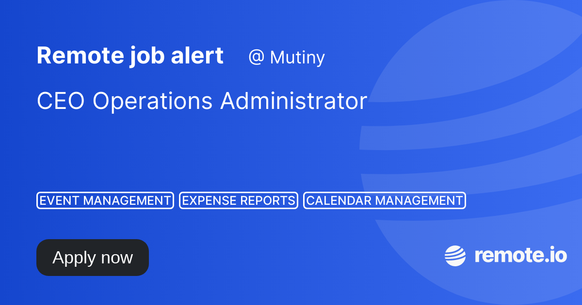 CEO Operations Administrator remote.io