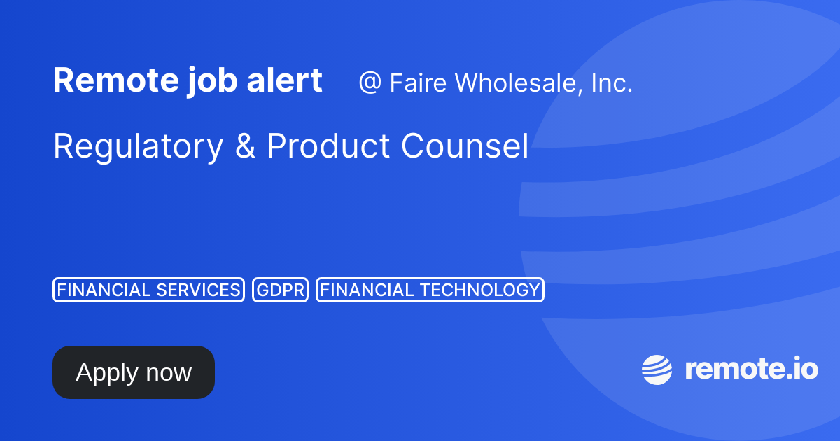 Regulatory & Product Counsel remote.io