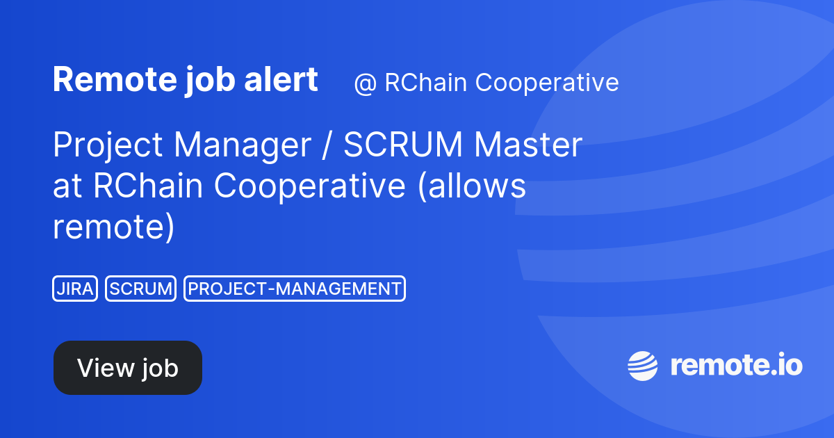 Project Manager / SCRUM Master remote.io