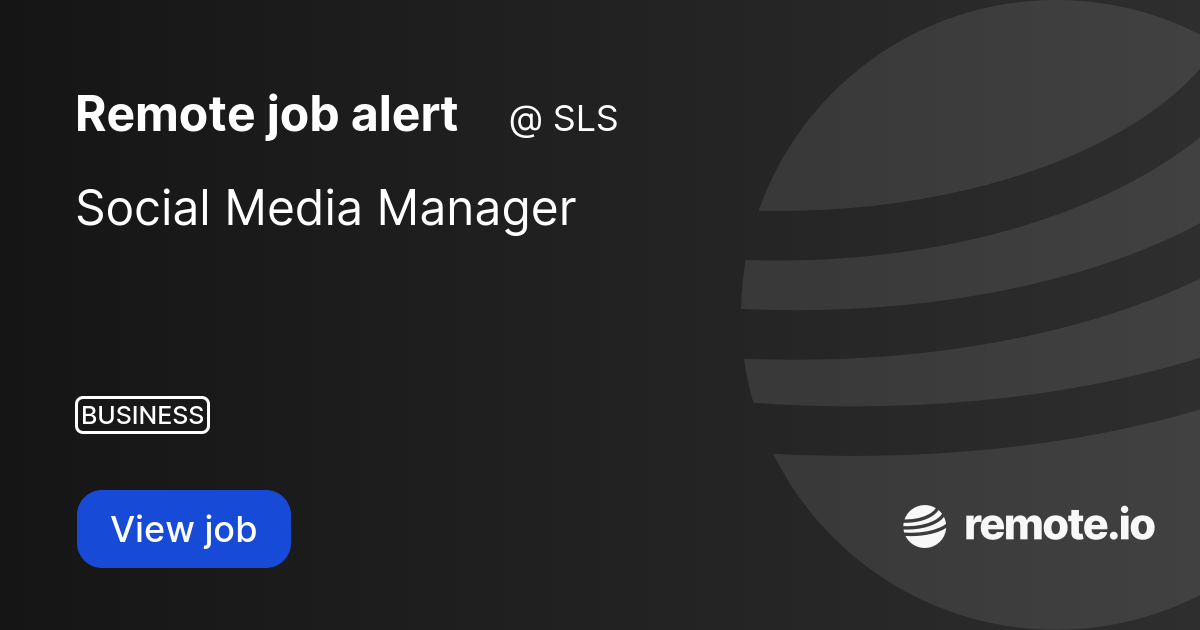 Social Media Manager remote.io